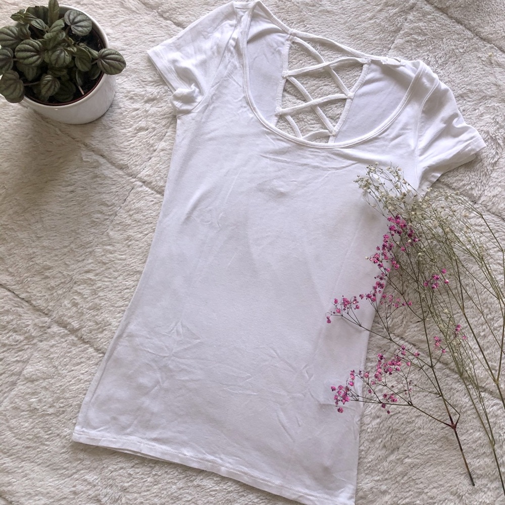 2 for 30‼️White Top with Crisscross Back